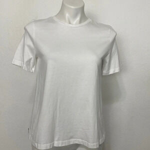 Zara Preppy White Short Sleeve Sheer Back Pullover Coquette Girl T-Shirt Size S
